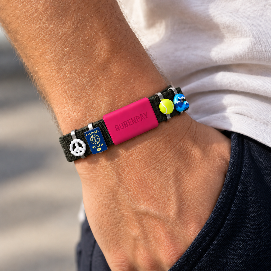 LOOP by RUBENPAY worn on the wrist with charms