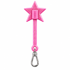 LOOP Wand Pink — glitter star keyring with carabiner