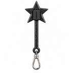 LOOP Wand Black — glitter star keyring with carabiner
